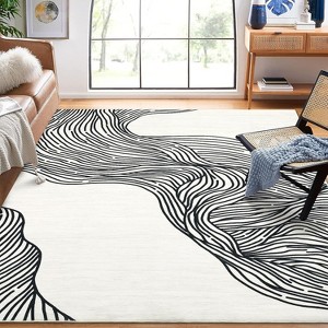 Modern Abstract Rug – Foldable Washable Low-Pile Soft Carpet, Non-Shedding Non-Slip Floor Rug for Home, Office, Hotel - 1 of 4