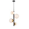 Elegant Lighting Wells 18 inch pendant in black and brass with white shade - 2 of 4