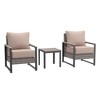 Sonkuki 3 Pieces Patio Set, Chairs and Side Table, PE Rattan Wicker Patio Furniture with Washable Cushion - 2 of 4