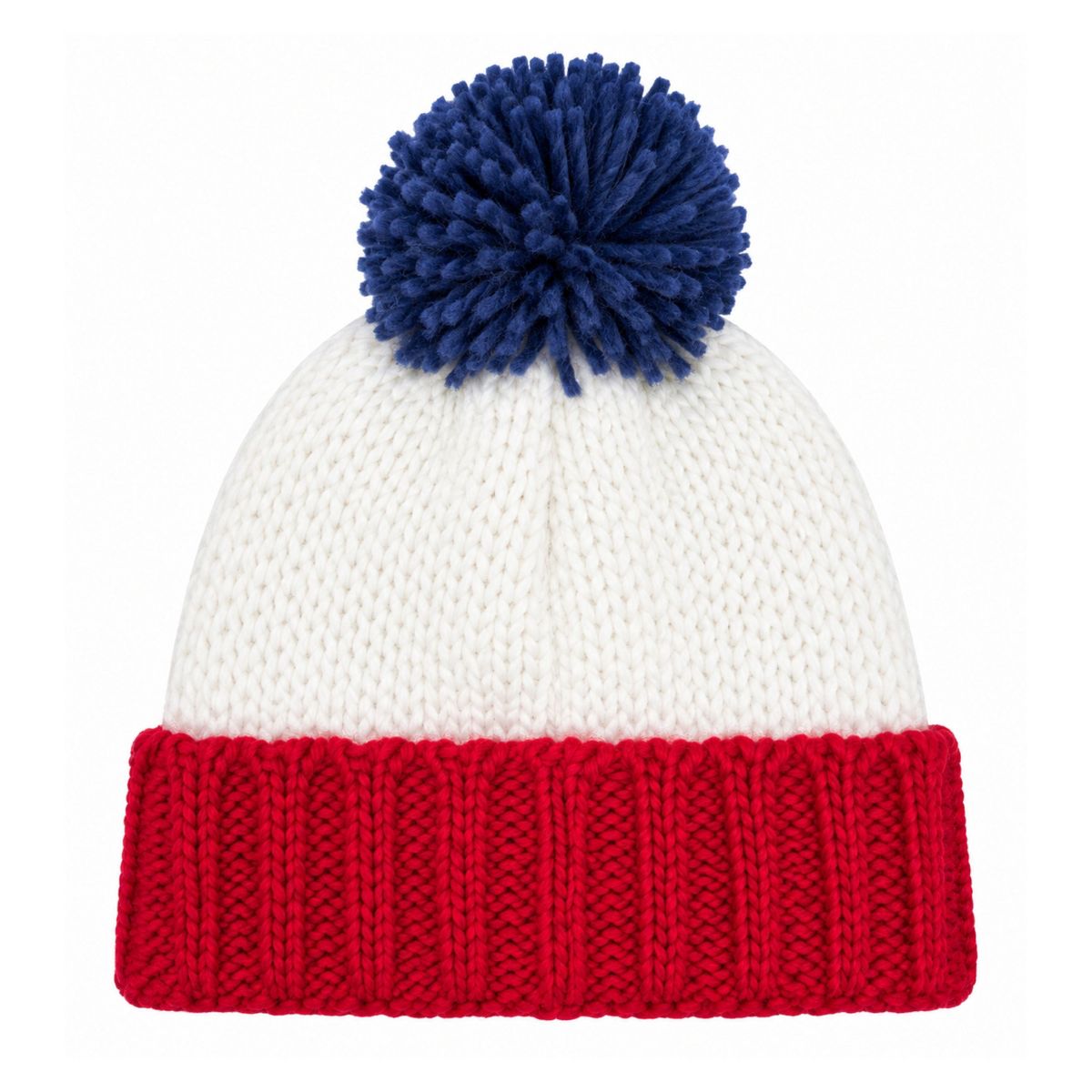 Bits & Bows Unisex American Flag Bobble Hat, Red/White/Blue - thumbnail 3