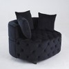 Elegant and Comfortable Velvet Accent Chair, Skin-Friendly, Ergonomic Design, Leisure Sofa Barrel Chair for Living Room, Small Spaces - Armless - 3 of 4