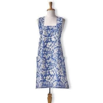 TAG Cottage Floral Pinafore Smock Cotton Apron Two Pockets, One Size Fits Most, Machine Wash