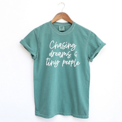 Simply Sage Market Women's Chasing Dreams and Tiny People Short Sleeve Garment Dyed Tee