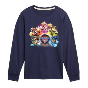 Boys' - Paw Patrol - Mighty Movie Character Group Long Sleeve Graphic T-Shirt - 1 of 4