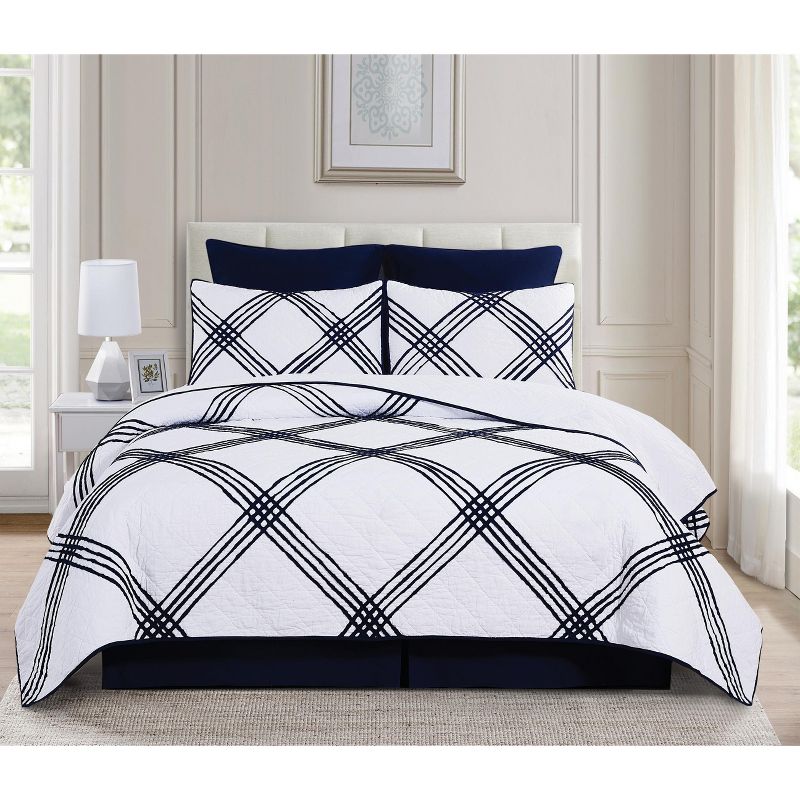 C&F Home Davey Blue Cotton Quilt Set  - Reversible and Machine Washable, 3 of 10
