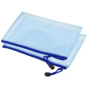 Unique Bargains PVC Waterproof Mesh Zipper Office Travel File Bag 3 Pcs - 1 of 4