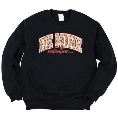 Simply Sage Market Women's Graphic Sweatshirt Be My Valentine Varsity Leopard