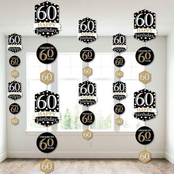 Big Dot of Happiness - Adult 70th Birthday - Gold - Birthday Party DIY Dangler Backdrop - Hanging Vertical Decorations - 30 Pieces