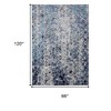HomeRoots 8' X 10' Blue Ivory And Gray Geometric Distressed Area Rug - 3 of 4