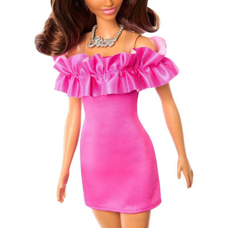 Barbie Fashionista Doll Pink Ruffle Sleeves Dress, 6 of 8