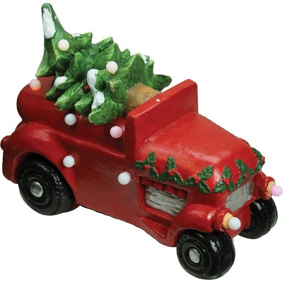 Northlight 18" Red and Green LED Musical Truck with Christmas Tree Tabletop Decor