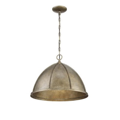 Laramie Chelsea Walnut Gold Bowl 1-Light Pendant