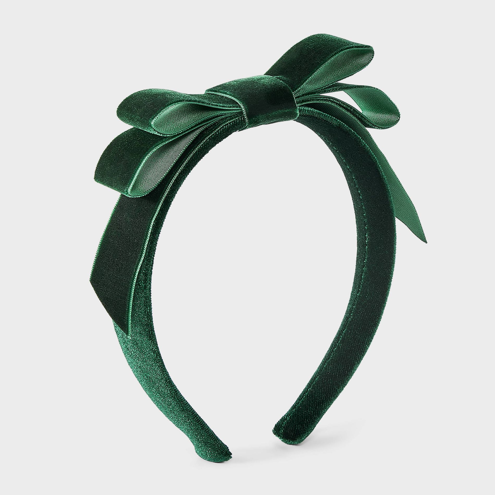 Girls' Velvet Bow Headband - Cat & Jack™ Green