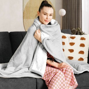 Costway 60''x50'' Throw Blanket Flannel  Double-sided Flush - 1 of 4