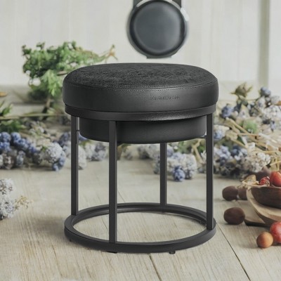 Ottoman Bench, Vanity Chair Stool, Small Ottoman, Ottoman Table, Footstool, Reversible Top, Load 660 lb