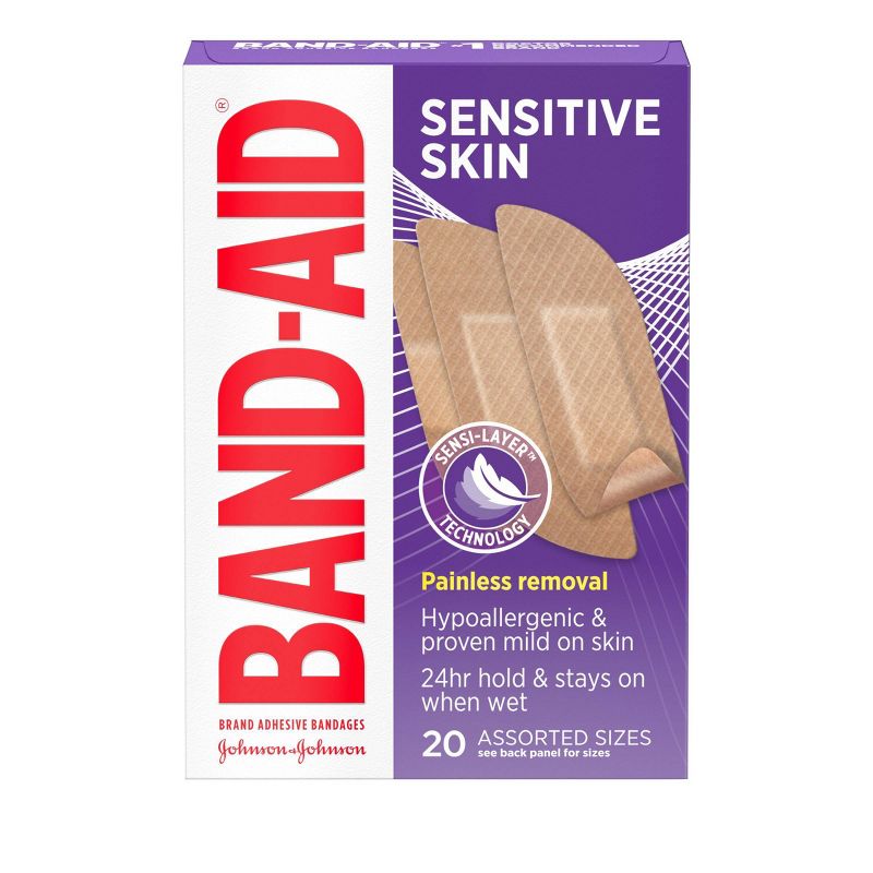 Band-Aid Sensitive Skin Adhesive Bandages - 20ct, 3 of 10