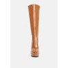 CHATTON Tan Patent Stiletto High Heeled Calf Boots - 3 of 4