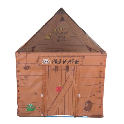 Brown Kids Clubhouse Tent with Secret Windows and Doors