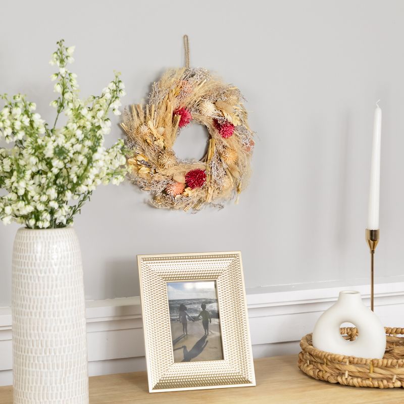 Northlight Pampas Grass and Dried Floral Spring Wreath - 11", 2 of 9