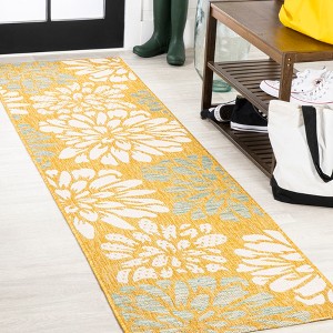 JONATHAN Y Zinnia Modern Floral Textured Weave Indoor/Outdoor Area Rug - 1 of 4