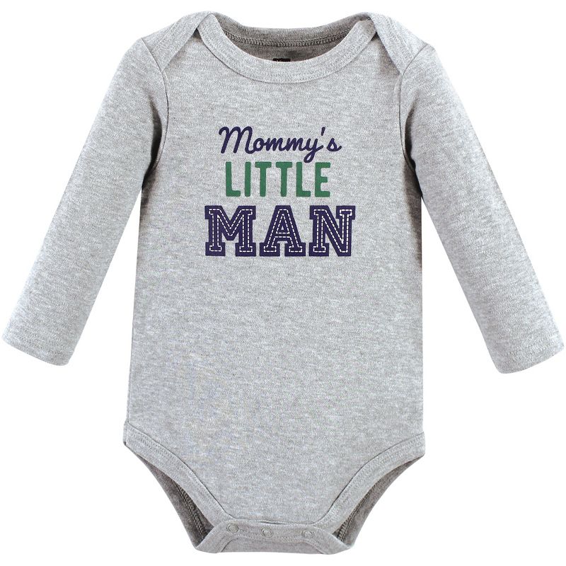 Hudson Baby Infant Boy Cotton Long-Sleeve Bodysuits, Love Mom, 5 of 6