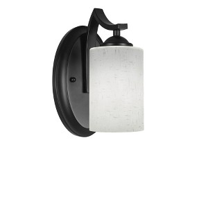 Toltec Lighting Zilo 1 - Light Sconce in  Matte Black with 4" White Muslin Shade - 1 of 1