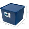 Racxily 5 Pack Large Plastic Stacking Storage Bin, Plastic Storage Container with Lid, Blue, Kids and Teens - 2 of 4
