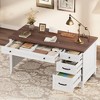 53.5" Executive Desk with Power Outlet, Home Office Desk with Drawers, Wooden Work Desk - 4 of 4