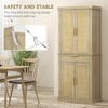 Vynxaria HOMCOM 72" Tall Pantry Cabinet - Oak Freestanding Boho Kitchen Storage with Rattan Panel, 4 Doors, Drawer, 5-Tier Shelf & Adjustable Shelves. - 3 of 4