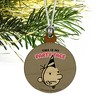 This is My Party Face Mini Small Tiny Wood Christmas Tree Holiday Ornament - 3 of 4