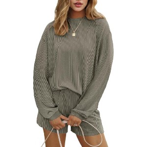 Ekouaer 2-delige pyjamabroek voor heren, geruite pyjamabroek, zacht, 2-delige pyjamabroek, loungewear en nachtkleding, geruite broek voor mannen, S-XXL, zwart lichtgrijs, XXL