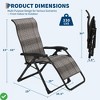Camping ChairFoldable Patio Rattan Recliner 26" Wide Seat Lounger Sun LoungerSupport 330 LBS - 3 of 4