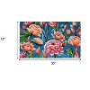 HomeRoots 18" X 30" Blue and Pink Coir Floral Outdoor Door Mat - 3 of 4