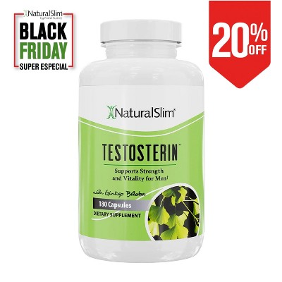 NaturalSlim Testosterin - Testosterone Booster for Men, 180 Capsules