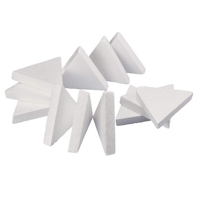 12 Pack Triangle Polystyrene Foam, Painting Activity for Kids, DIY Toy Puzzle, Arts & Crafts Supplies for School Project, 6 inches