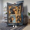 Christmas Gifts, Cute Dachshund Dog Pattern Print Portable Office Nap Blanket, Lightweight and Compact for Travel - 2 of 4