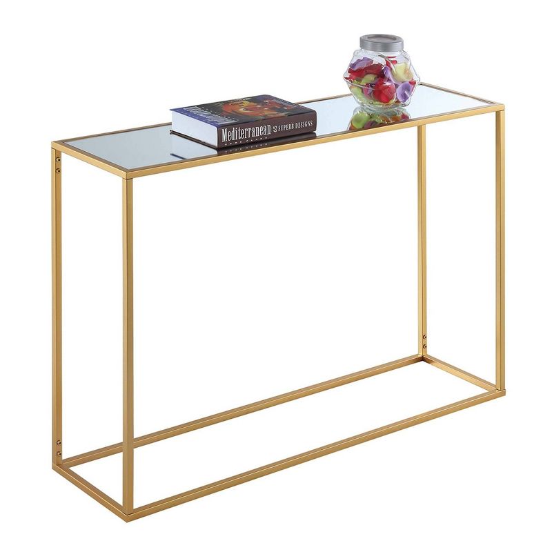 Gold Coast Mirrored Console Table Mirrored Top/Gold - Breighton Home, 4 of 6