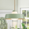 Rennnsan Lomari 16"W 1-Light Globe Milk Glass Modern Dimmable Pendant in Green - 2 of 4