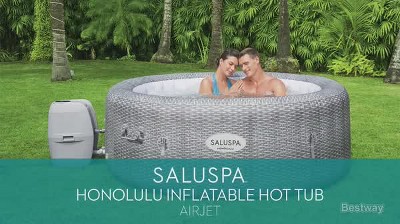 Bestway SaluSpa Black Round Inflatable Hot Tub with EnergySense Cover