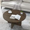 NicBex Modern Round Coffee Table with Cross Hollow Base,Small Side Table,Simple Center Table for Livng Room - 2 of 4