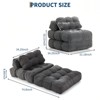 74.8" Folding Sofa Bed, Convertible Single Futon Chair Bed with Back Support & Pillow, Corduroy Floor Lounger - 2 of 4