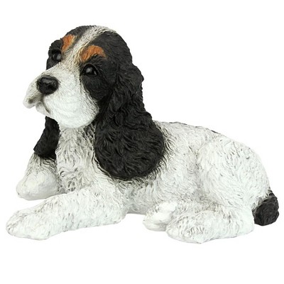 Design Toscano Black & White Cocker Spaniel Puppy Dog Statue - White