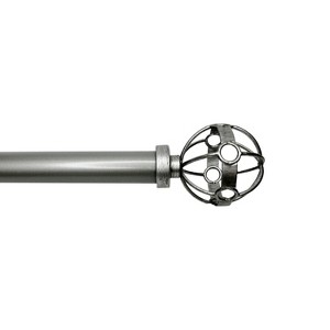 Versailles Esencial Atlas Steel Heavy Duty Curtain Rod Set for Windows Antique Silver - 1 of 4
