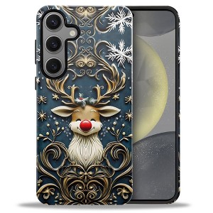 BONGEEK Case Compatible with Samsung Galaxy S23 FE,Scratch Resistant Hybrid 2-Layer Hard Shell Bright Phone Case,Christmas Snowflake Reindeer Lovely - 1 of 4