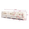 MYINDA L Shaped Convertible Modular Sectional Sofa, Free Combination Corduroy Upholstered Corner Couch for Living Room,Beige - 2 of 4