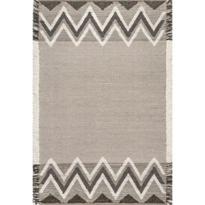 Nuloom Dylan Geometric 5x8 Wool Shag Indoor Area Rug for Living Room Bedroom Dining Room Nursery Kitchen, Beige/Ivory - 1 of 4