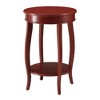 Lyngins Round Wooden Side Table with Open Shelf and Cabriole Legs, End Table for Living Room, Nightstand with Bottom Shelf, Contemporary Small Table - 4 of 4