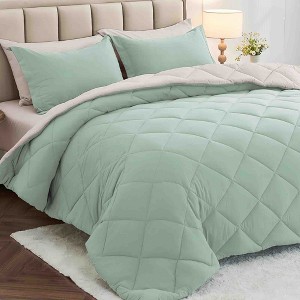 BAGOKIE 5/7 Pieces Reversible Bed in a Bag Comforter Set for All Season - 1 of 4