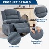 360° Swivel Recliner Chair for Adult, Linen Rocker Chair with 3 Positions/2 Side Pockets/Cup Holders, Manual Nursery Glider Rocking Chair - 4 of 4