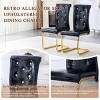 TopComfy Accent Chairs Set Of 4 Retro Alligator Skin Upholstered Dining Chairs Faux Leather Design For Dining Room, Black, 16.4"*22.4"*39.6" - 4 of 4